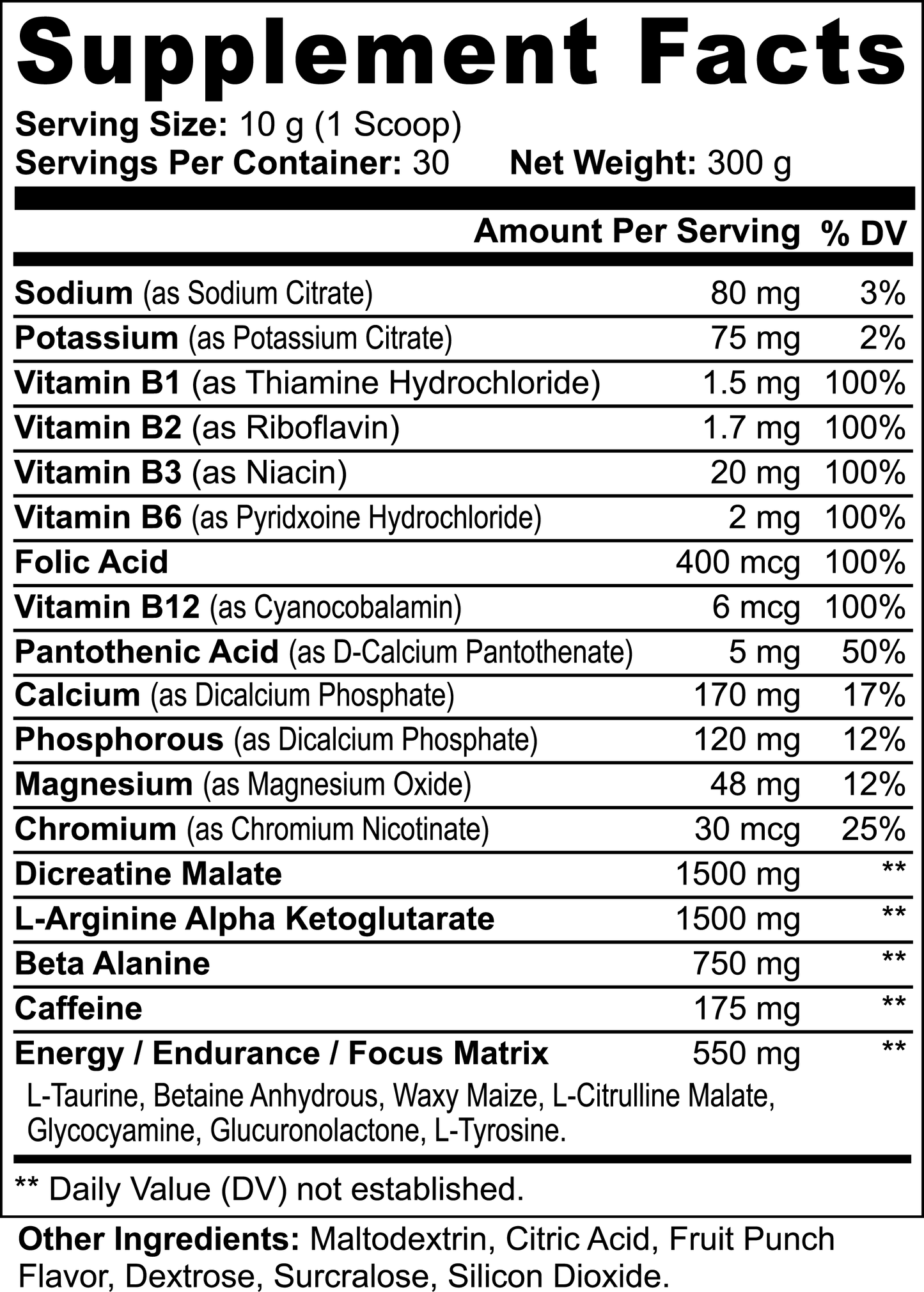 CRYPTIC Pre-Workout Powder (Fruit Punch)